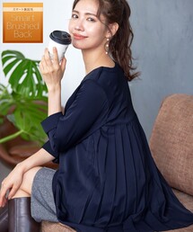 Tiaclasse | 【洗える・スマート裏起毛】バックプリーツチュニックブラウス(シャツ/ブラウス)