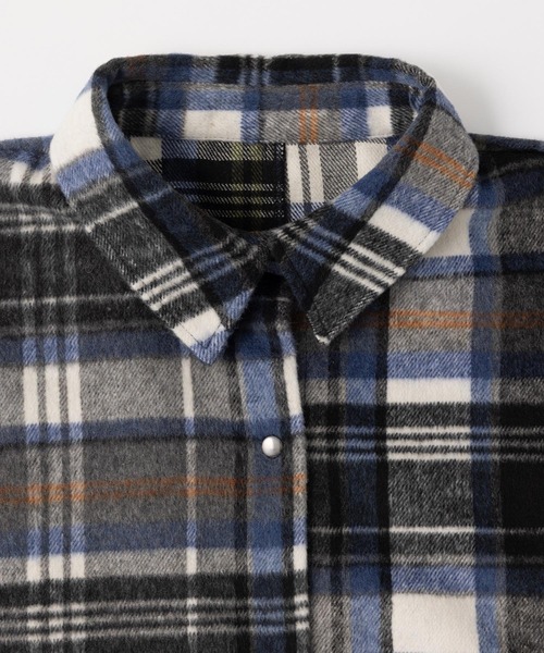 MIEL CRISHUNANT（ミエルクリシュナ）の「オーバーサイズドルマンチェックシャツ（シャツ/ブラウス・レディース・ブラウン系その他/ブルー系その他・FREE）」の6枚目の写真