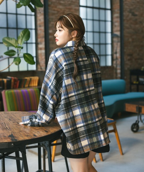 MIEL CRISHUNANT（ミエルクリシュナ）の「オーバーサイズドルマンチェックシャツ（シャツ/ブラウス・レディース・ブラウン系その他/ブルー系その他・FREE）」の20枚目の写真