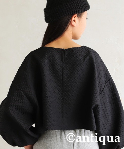antiqua（アンティカ）の「ジャガードショートトップス（その他トップス・キッズ・ブラック/オフホワイト・140/150/130/160）」の15枚目の写真