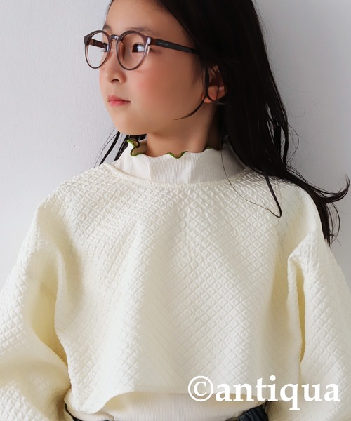 antiqua（アンティカ）の「ジャガードショートトップス（その他トップス・キッズ・ブラック/オフホワイト・140/150/130/160）」の6枚目の写真