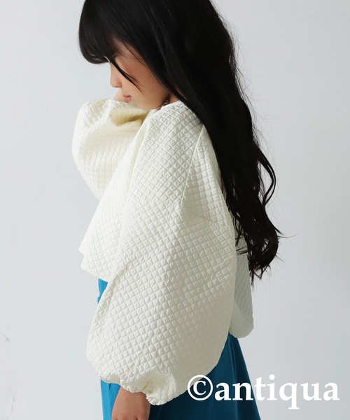 antiqua（アンティカ）の「ジャガードショートトップス（その他トップス・キッズ・ブラック/オフホワイト・140/150/130/160）」の8枚目の写真