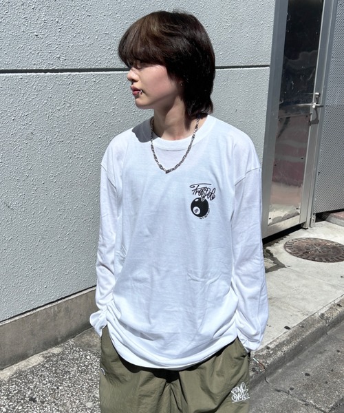 A‘gem 9（エージェムナイン）の「A'GEM/9 × .kom『FREEDEE/フリーディー』ビリヤードデザイン長袖Tシャツ/ロングスリーブカットソー（Tシャツ/カットソー・メンズ・ブラック/ホワイト・FREE）」の5枚目の写真