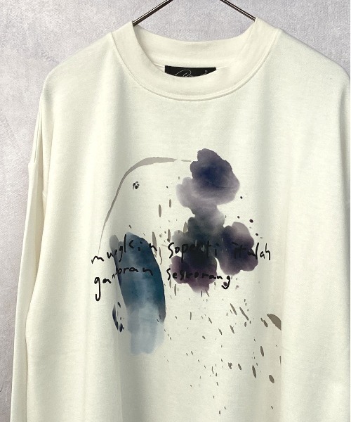 En serio TOKYO（エンソリオトーキョー）の「コットンタッチダンボール 水彩アートプリント ロンT（Tシャツ/カットソー・メンズ・ブラック/ホワイト/グレイッシュブルー・L/M）」の19枚目の写真