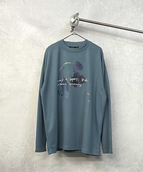 En serio TOKYO（エンソリオトーキョー）の「コットンタッチダンボール 水彩アートプリント ロンT（Tシャツ/カットソー・メンズ・ブラック/ホワイト/グレイッシュブルー・L/M）」の21枚目の写真