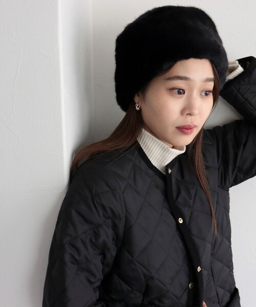 Casselini（キャセリーニ）の「【CASSELINI/キャセリーニ】ファーロシア帽（ハット・レディース・ブラック/ベージュ・FREE）」の7枚目の写真