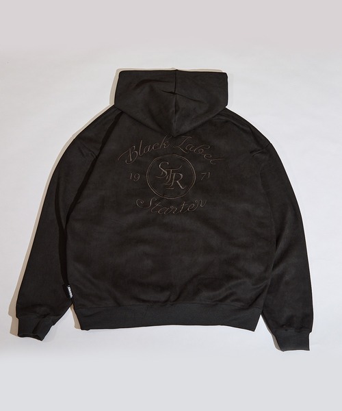 STARTER BLACK LABEL(スターターブラックレーベル)の「STARTER BLACK LABEL ロゴ刺繍 フェイクスエード プルパーカー(パーカー・メンズ・ブラック/スモークグレー・M/L/XL)」の20枚目の写真