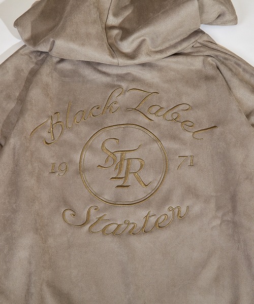 STARTER BLACK LABEL(スターターブラックレーベル)の「STARTER BLACK LABEL ロゴ刺繍 フェイクスエード プルパーカー(パーカー・メンズ・ブラック/スモークグレー・M/L/XL)」の8枚目の写真