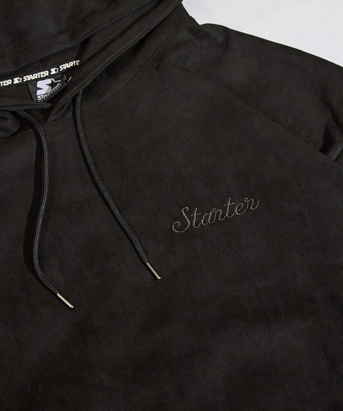 STARTER BLACK LABEL(スターターブラックレーベル)の「STARTER BLACK LABEL ロゴ刺繍 フェイクスエード プルパーカー(パーカー・メンズ・ブラック/スモークグレー・M/L/XL)」の21枚目の写真