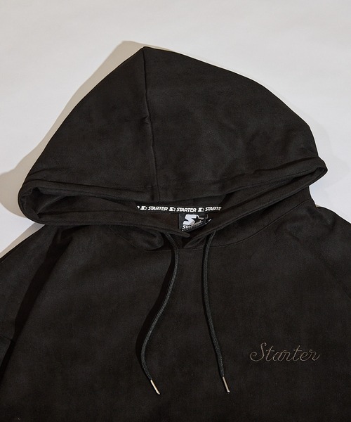 STARTER BLACK LABEL(スターターブラックレーベル)の「STARTER BLACK LABEL ロゴ刺繍 フェイクスエード プルパーカー(パーカー・メンズ・ブラック/スモークグレー・M/L/XL)」の22枚目の写真