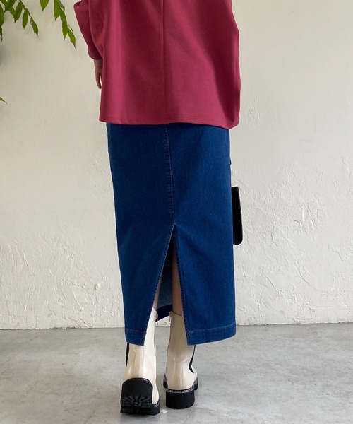 un dix cors（アンディコール）の「ストレッチナロー裏起毛スカート（スカート・レディース・ネイビー/ブルー・FREE）」の18枚目の写真