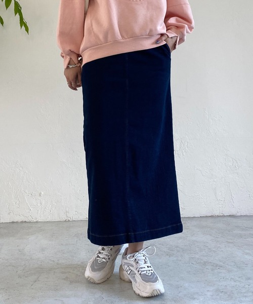 un dix cors（アンディコール）の「ストレッチナロー裏起毛スカート（スカート・レディース・ネイビー/ブルー・FREE）」の9枚目の写真