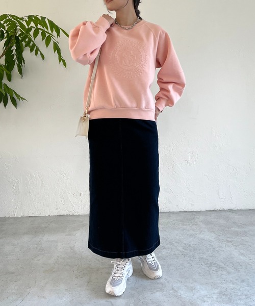 un dix cors（アンディコール）の「ストレッチナロー裏起毛スカート（スカート・レディース・ネイビー/ブルー・FREE）」の10枚目の写真