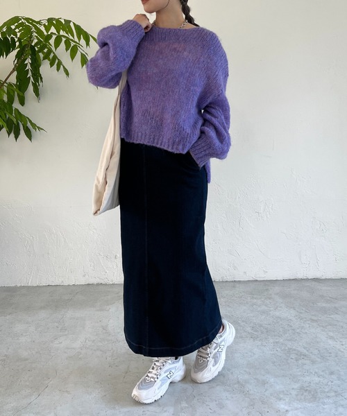 un dix cors（アンディコール）の「ストレッチナロー裏起毛スカート（スカート・レディース・ネイビー/ブルー・FREE）」の15枚目の写真