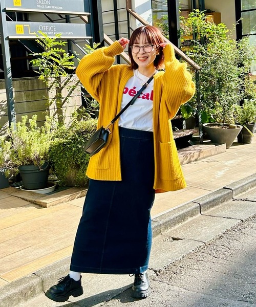 un dix cors（アンディコール）の「ストレッチナロー裏起毛スカート（スカート・レディース・ネイビー/ブルー・FREE）」の6枚目の写真