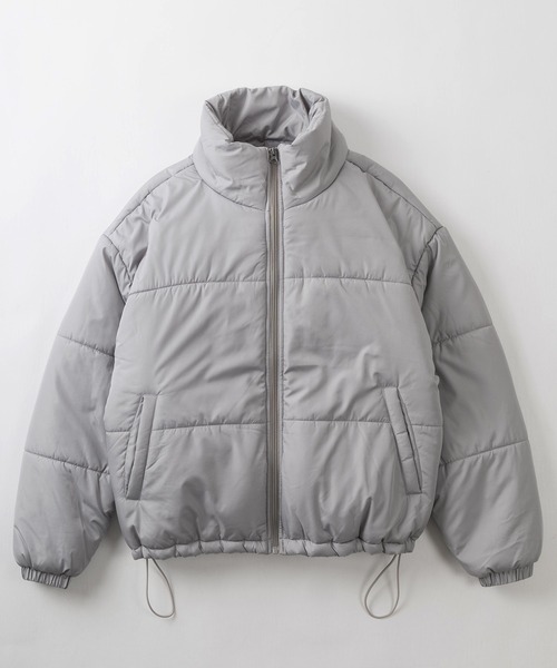 make a ray!（メイク ア レイ！）の「ワイドシルエット スタンドカラーデザイン 中綿パファージャケット/ミリタリージャケット（ブルゾン・メンズ・ブラック/カーキ/アイボリー/グレー・M/L/XL）」の3枚目の写真