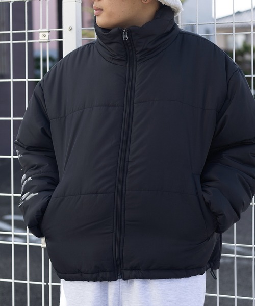 make a ray!（メイク ア レイ！）の「ワイドシルエット スタンドカラーデザイン 中綿パファージャケット/ミリタリージャケット（ブルゾン・メンズ・ブラック/カーキ/アイボリー/グレー・M/L/XL）」の13枚目の写真