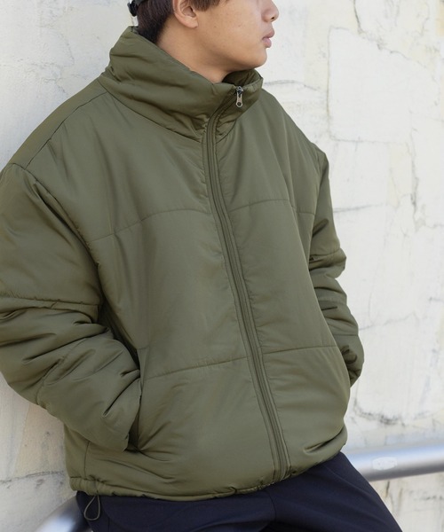 make a ray!（メイク ア レイ！）の「ワイドシルエット スタンドカラーデザイン 中綿パファージャケット/ミリタリージャケット（ブルゾン・メンズ・ブラック/カーキ/アイボリー/グレー・M/L/XL）」の19枚目の写真