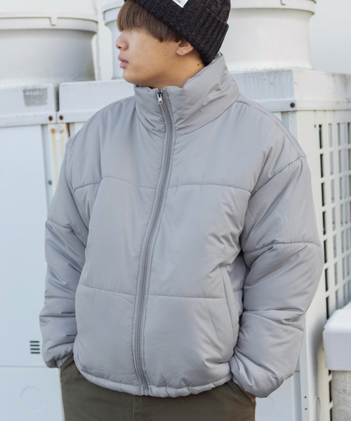 make a ray!（メイク ア レイ！）の「ワイドシルエット スタンドカラーデザイン 中綿パファージャケット/ミリタリージャケット（ブルゾン・メンズ・ブラック/カーキ/アイボリー/グレー・M/L/XL）」の15枚目の写真