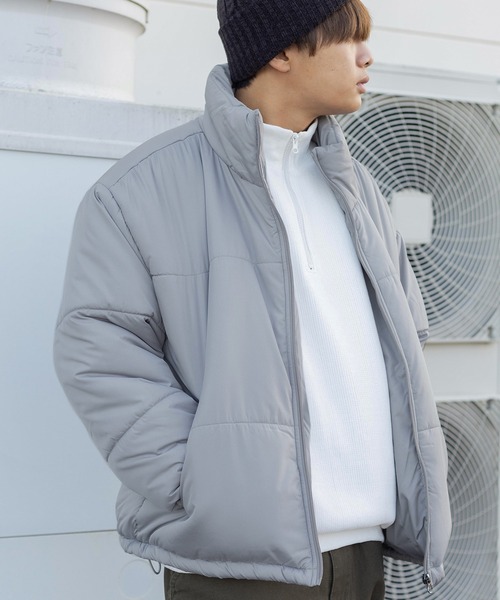 make a ray!（メイク ア レイ！）の「ワイドシルエット スタンドカラーデザイン 中綿パファージャケット/ミリタリージャケット（ブルゾン・メンズ・ブラック/カーキ/アイボリー/グレー・M/L/XL）」の16枚目の写真