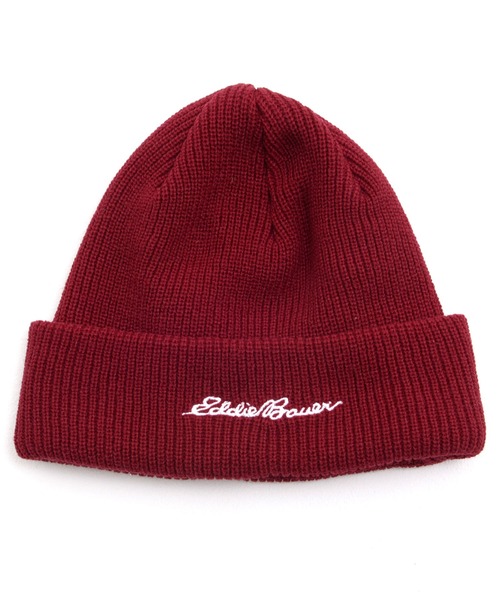 Eddie Bauer（エディーバウアー）の「ロゴ刺繍 ワッチキャップ（ニットキャップ/ビーニー・メンズ・ネイビー/ベージュ/ワインレッド/ブラック・F）」の4枚目の写真