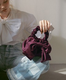 EFOLE | 【EFOLE】ベロア リボン フリル ハンドル バッグ オケージョン/結婚式(トートバッグ)