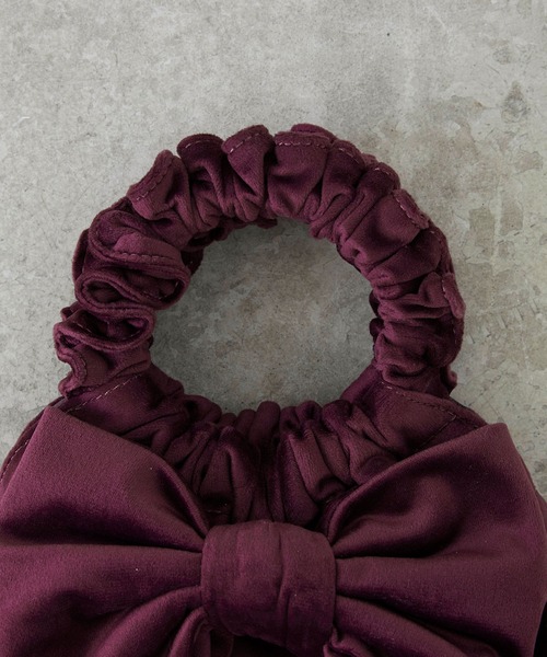 EFOLE（エフォル）の「ベロア リボン フリル ハンドル バッグ オケージョン/結婚式（トートバッグ・レディース・グリーン/ワイン・FREE）」の8枚目の写真