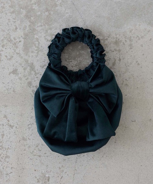 EFOLE（エフォル）の「ベロア リボン フリル ハンドル バッグ オケージョン/結婚式（トートバッグ・レディース・グリーン/ワイン・FREE）」の14枚目の写真