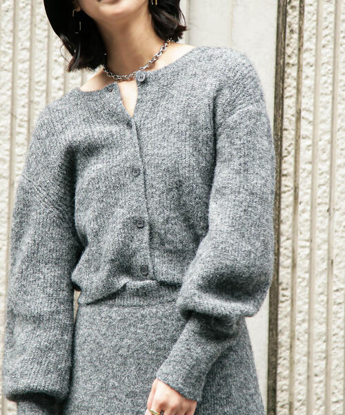 FREE'S MART(フリーズマート)の「◆<セットアップ対応>前後2WAYヘアリーニット(ニット/セーター・レディース・ベージュ/ピンク/グレー・FREE)」の5枚目の写真