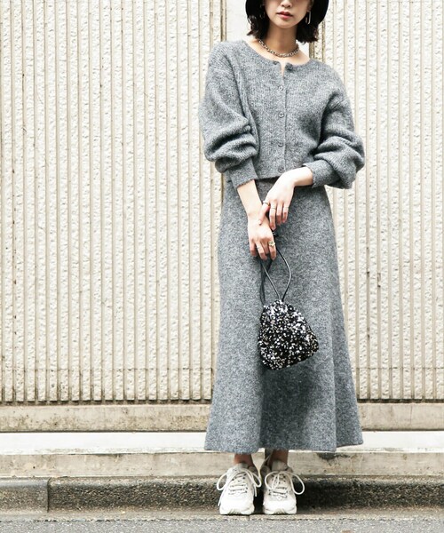 FREE'S MART(フリーズマート)の「◆<セットアップ対応>前後2WAYヘアリーニット(ニット/セーター・レディース・ベージュ/ピンク/グレー・FREE)」の6枚目の写真