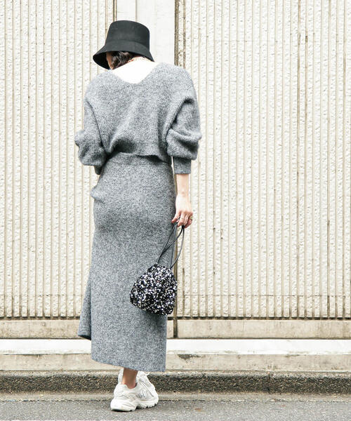 FREE'S MART(フリーズマート)の「◆<セットアップ対応>前後2WAYヘアリーニット(ニット/セーター・レディース・ベージュ/ピンク/グレー・FREE)」の9枚目の写真