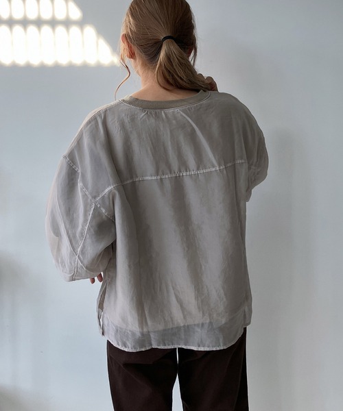 AS KNOW AS plus（アズノゥアズプラス）の「☆オーガンジー レイヤード デザインスウェットプルオーバー（スウェット・レディース・ピンク/グレイッシュベージュ/レッド系/アイボリー・FREE）」の17枚目の写真