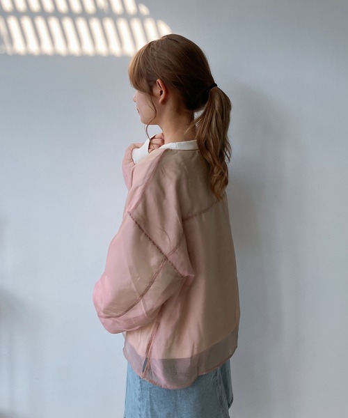 AS KNOW AS plus（アズノゥアズプラス）の「☆オーガンジー レイヤード デザインスウェットプルオーバー（スウェット・レディース・ピンク/グレイッシュベージュ/レッド系/アイボリー・FREE）」の21枚目の写真