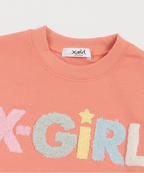 X-girl Stages(エックスガールステージス)の「ボアマルチロゴトレーナー(スウェット・キッズ・ライトピンク/ラベンダー/トップグレー・100cm/90cm/130cm/140cm/120cm/110cm/80cm)」の17枚目の写真