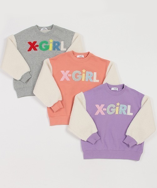 X-girl Stages(エックスガールステージス)の「ボアマルチロゴトレーナー(スウェット・キッズ・ライトピンク/ラベンダー/トップグレー・100cm/90cm/130cm/140cm/120cm/110cm/80cm)」の22枚目の写真