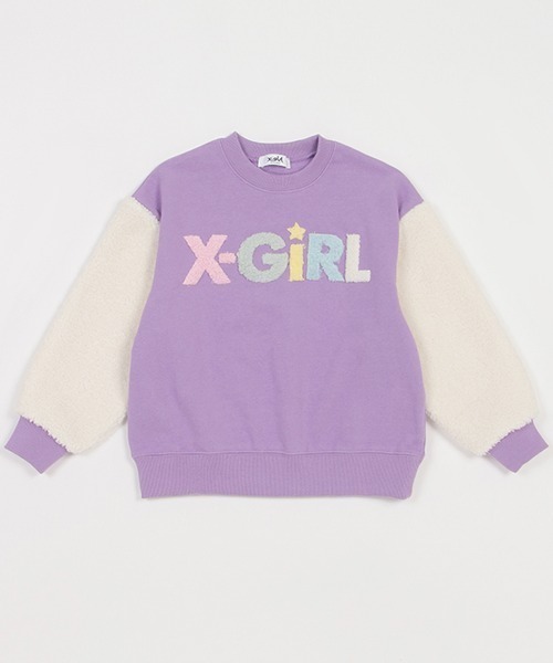 X-girl Stages(エックスガールステージス)の「ボアマルチロゴトレーナー(スウェット・キッズ・ライトピンク/ラベンダー/トップグレー・100cm/90cm/130cm/140cm/120cm/110cm/80cm)」の14枚目の写真