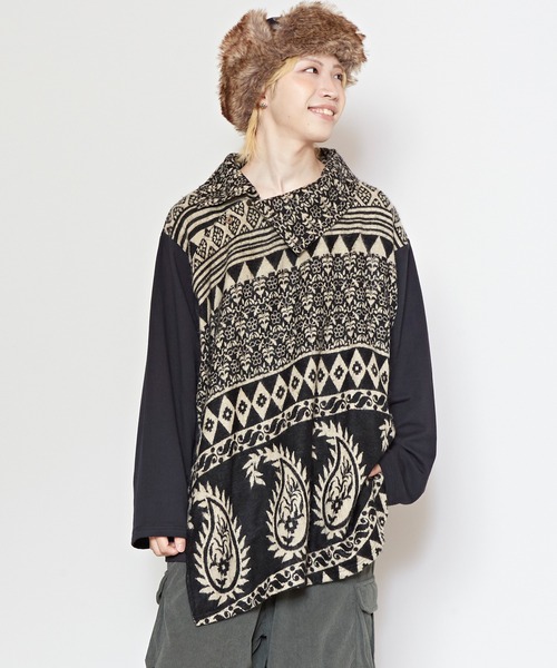 チャイハネ（チャイハネ）の「【チャイハネ】タビーテMEN'S変形トップス（その他トップス・メンズ・ブルー/ベージュ/ブラック・FREE）」の2枚目の写真