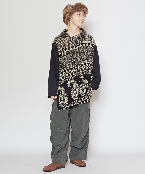 チャイハネ（チャイハネ）の「【チャイハネ】タビーテMEN'S変形トップス（その他トップス・メンズ・ブルー/ベージュ/ブラック・FREE）」の5枚目の写真