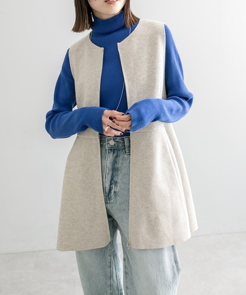 mystic（ミスティック）の「起毛ペプラムジレ（ベスト・レディース・チャコールグレー/アイボリー・FREE）」の22枚目の写真