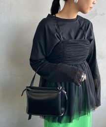 [By/m/バイエム] ギャザーチュールキャミソール