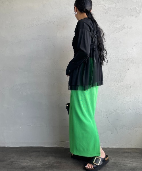 By/m（バイエム）の「[By/m/バイエム] ギャザーチュールキャミソール（キャミソール・レディース・オフホワイト/ブラック/グレー・F）」の22枚目の写真