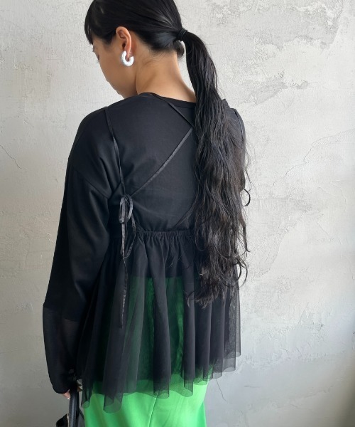 By/m（バイエム）の「[By/m/バイエム] ギャザーチュールキャミソール（キャミソール・レディース・オフホワイト/ブラック/グレー・F）」の20枚目の写真