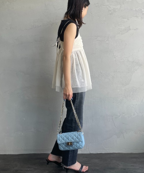 By/m（バイエム）の「[By/m/バイエム] ギャザーチュールキャミソール（キャミソール・レディース・オフホワイト/ブラック/グレー・F）」の13枚目の写真