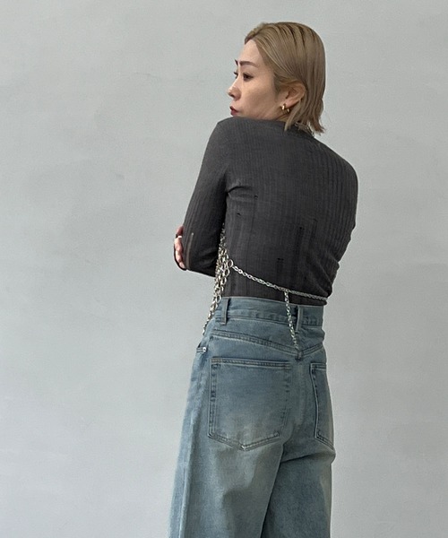 chuclla（チュクラ）の「メタリックリング キャミソール chw24s009（キャミソール・レディース・シルバー・FREE）」の4枚目の写真