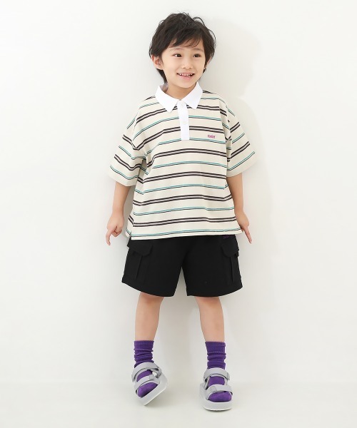 devirock（デビロック）の「ワイド カーゴハーフパンツ（カーゴパンツ・キッズ・ダークカーキ/ダークパープル/ブラック/杢グレー・160cm/150cm/140cm/130cm/120cm/110cm/100cm）」の18枚目の写真