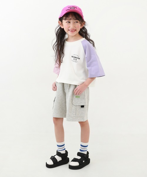 devirock（デビロック）の「ワイド カーゴハーフパンツ（カーゴパンツ・キッズ・ダークカーキ/ダークパープル/ブラック/杢グレー・160cm/150cm/140cm/130cm/120cm/110cm/100cm）」の5枚目の写真