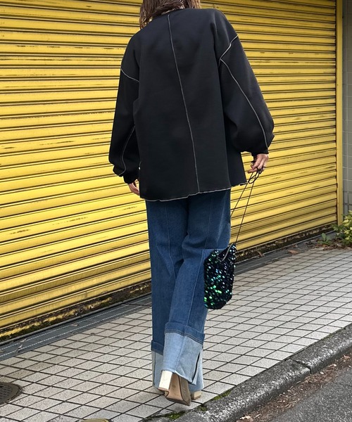 セール】裏起毛配色メロープルオーバー（スウェット）｜mi via loca