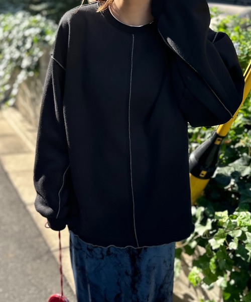 【新品未使用品】レイロウ the laylow 裏起毛 スウェット Mサイズ 裏起毛配色メロープルオーバー（スウェット）｜mi via loca