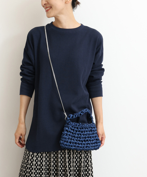 JOURNAL STANDARD relume(ジャーナルスタンダード レリューム)の「《追加8》TCワッフルオーバーサイズロングスリーブTシャツ(Tシャツ/カットソー・レディース・オートミール/モスグリーン/ダークブルー/ホワイト系その他/ブラウン/チャコールグレー・FREE)」の6枚目の写真