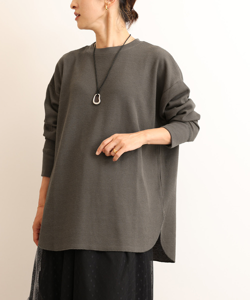 JOURNAL STANDARD relume(ジャーナルスタンダード レリューム)の「《追加8》TCワッフルオーバーサイズロングスリーブTシャツ(Tシャツ/カットソー・レディース・オートミール/モスグリーン/ダークブルー/ホワイト系その他/ブラウン/チャコールグレー・FREE)」の17枚目の写真